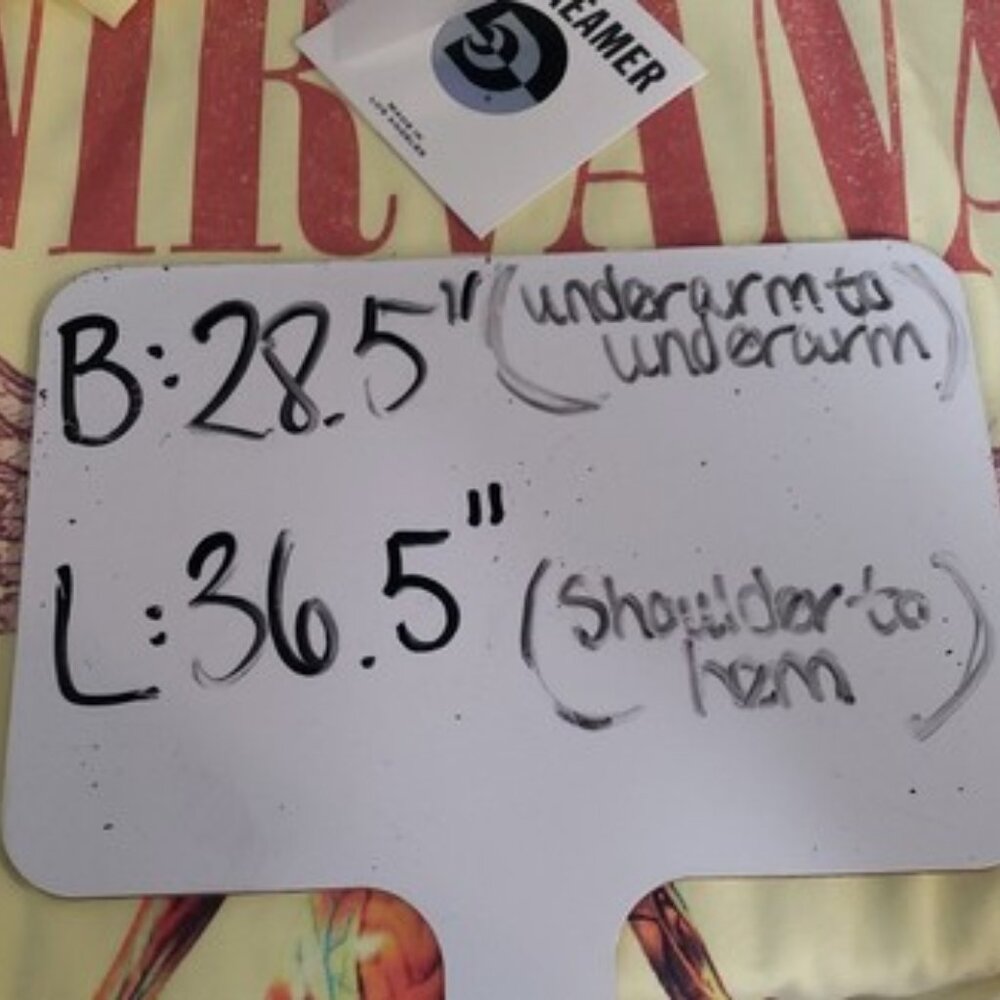 Daydreamer Yellow‎ Nirvana In Utero Graphic Tee Unfinished Hem Dress SZ XL - NWT - Picture 8 of 8